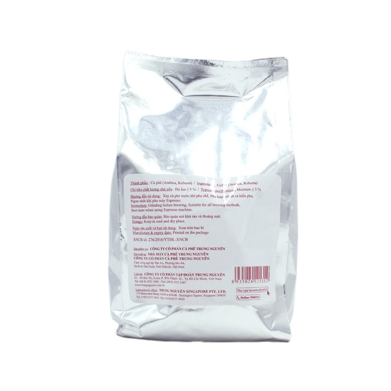 Cà phê hạt Trung Nguyên dành cho Pha máy Espresso( Bịch 500gam)