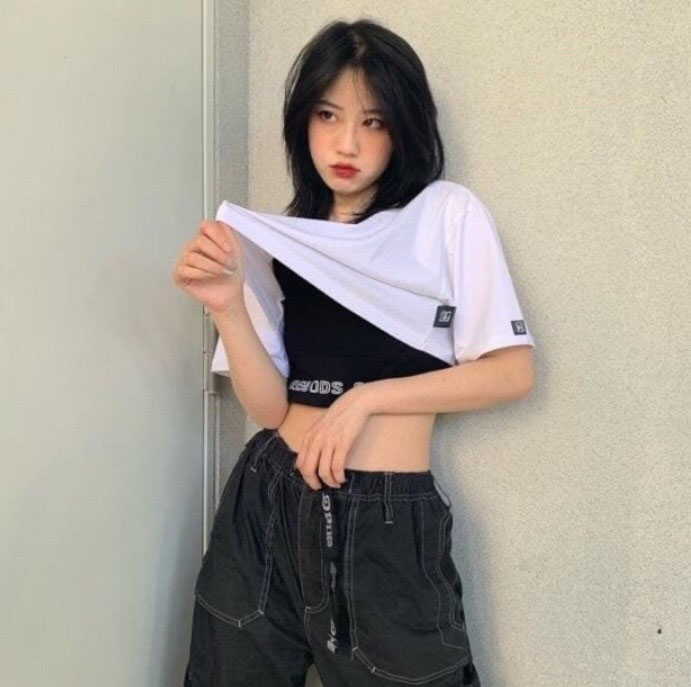 Áo croptop nữ siêu cá tính [set 2 món]