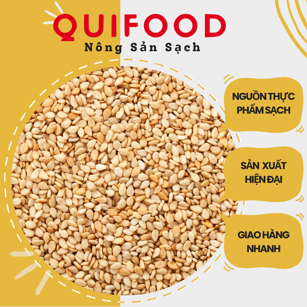 Vừng rang sẵn túi 500g/1kg/2kg hút chân không tốt cho sức khỏe - quifood