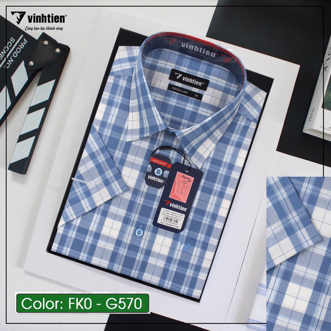 Áo Sơ Mi Ngắn Tay Dáng Regular Vĩnh Tiến S350