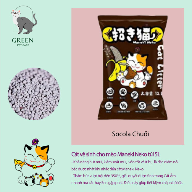 Cát Vệ Sinh Cho Mèo - Maneki Neko - Túi 5L