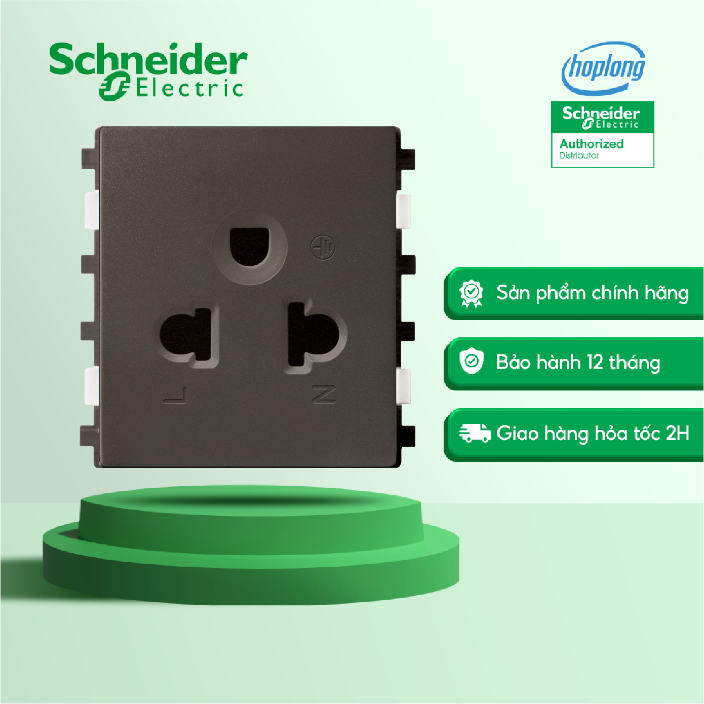 Ổ cắm đơn 3 chấu zencelo a schneider 84426mues_bz_g19