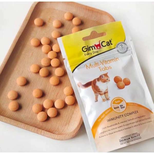 Snack cho mèo Gimcat Multi Vitamin Tabs 40g - Bổ sung Vitamin, tăng cường hệ miễn dịch