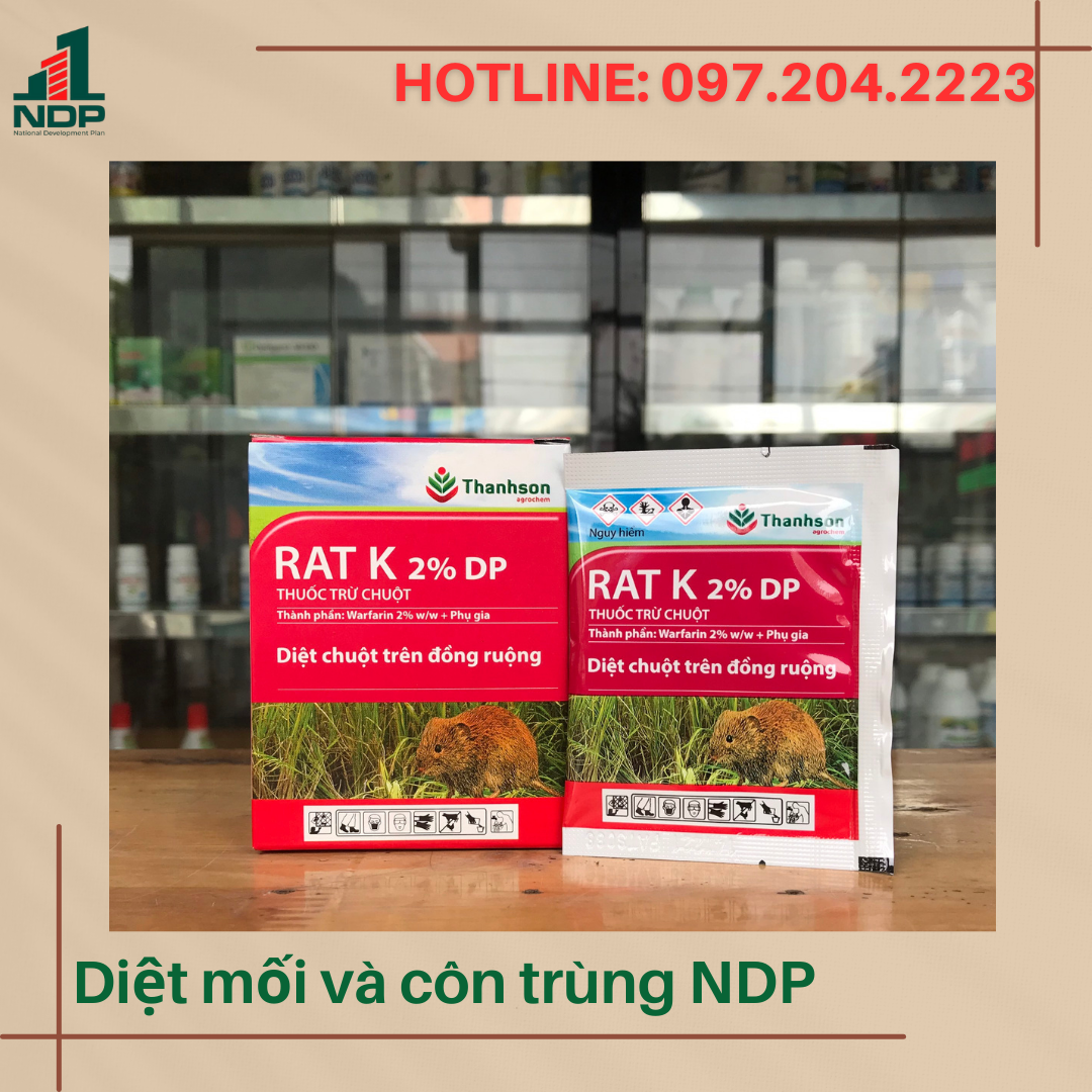 Thuốc diệt chuột dạng bột  Rat K 2% DP - gói 10g
