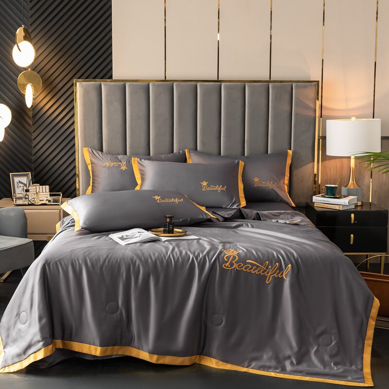 bộ chăn hè ga gối phi lụa Beautiful 4 món mềm mượt thoáng mát,miễn phí bo chun.