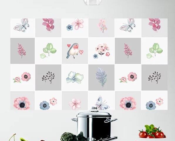 Decal dán bếp tráng nhôm - Hoa Lá Hồng