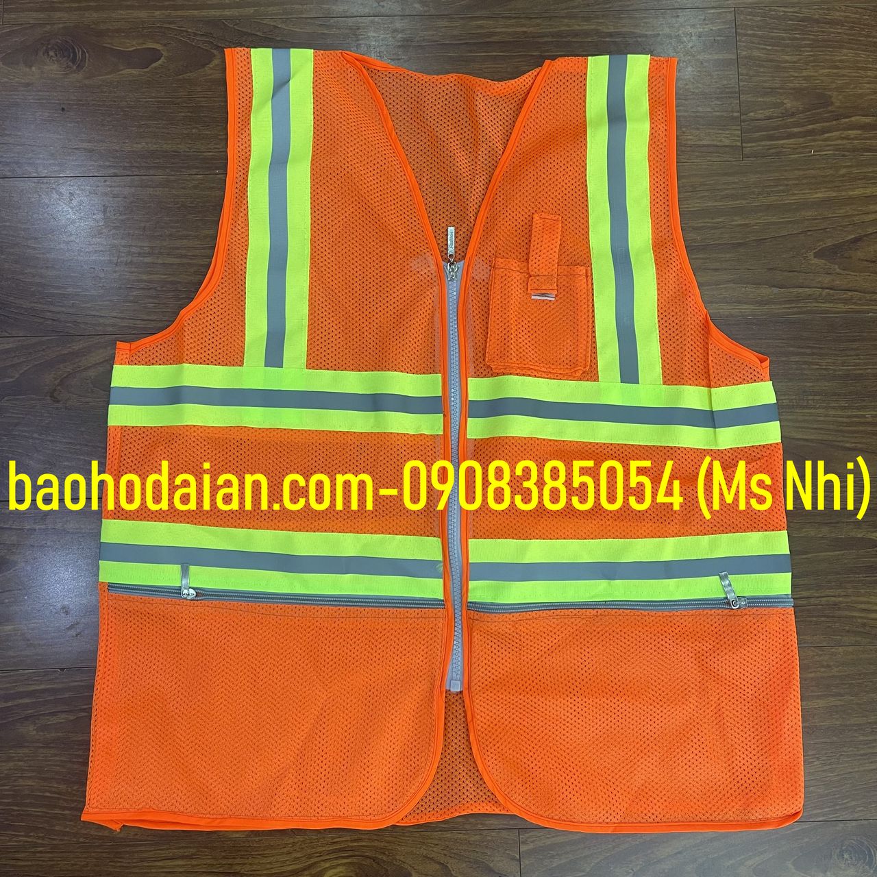 Áo Phản Quang Lưới 3 Dây Kéo Kèm Túi- 2 Màu (Kèm Hình Thật)