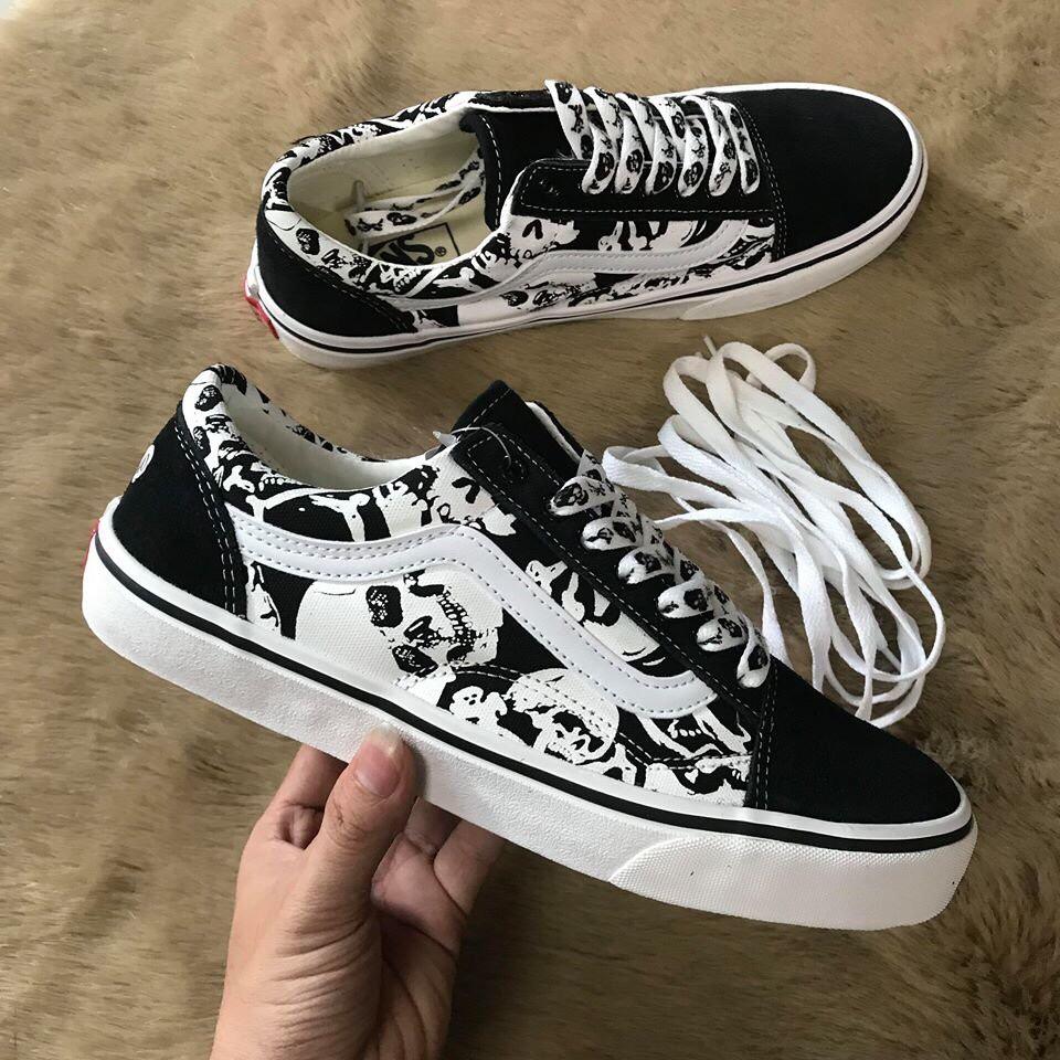 [HCM](tặng hộp - bao đổi trả) giày vans old skool đầu lâu học sinh - loại giày nam giày nữ loại tốt