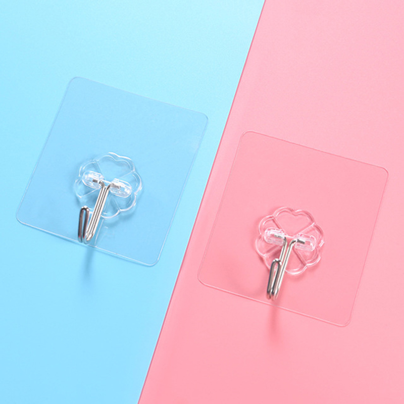 [Hàng Xịn] SET 10 Móc Dán Tường Siêu Dính Móc Dán Tường Chịu Lực 10 KG Trong Suốt