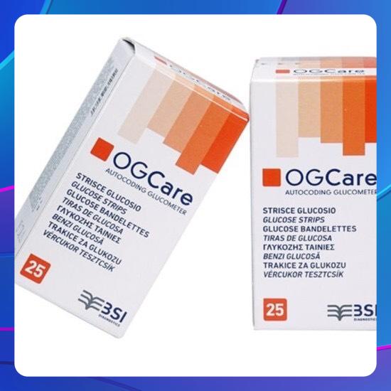 Que thử đường huyết ogcare hộp 25 que thử