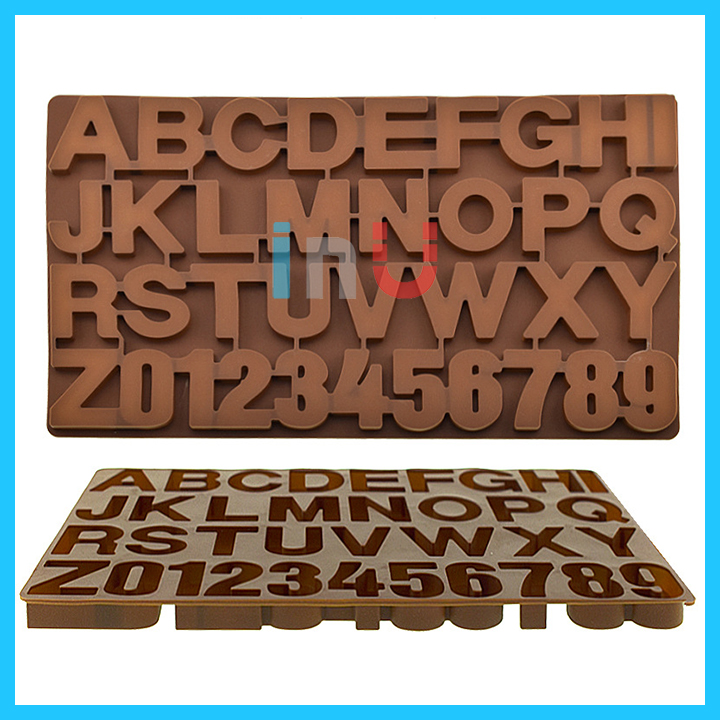 [HCM]HCM - Khuôn silicon Chữ cái và Chữ số 36 ô đổ socola rau câu pudding