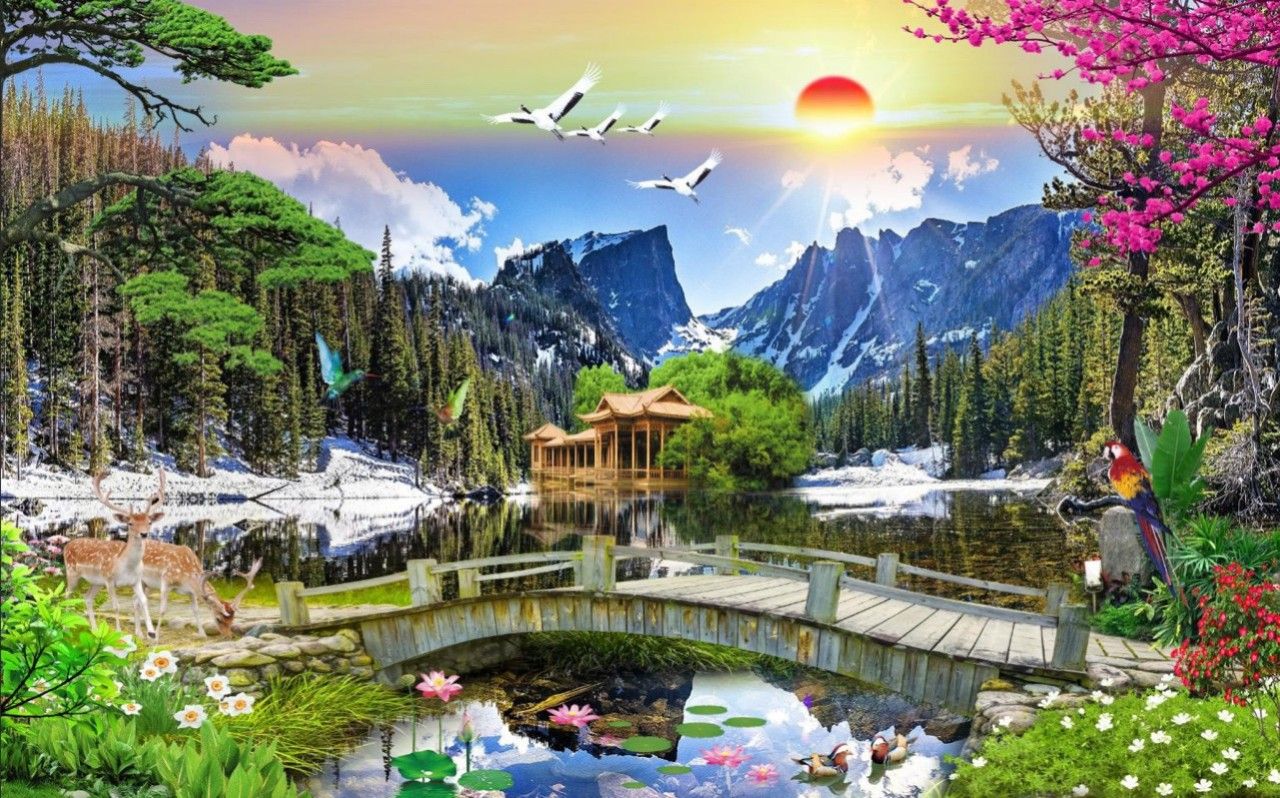 Tranh 3D dán tường
