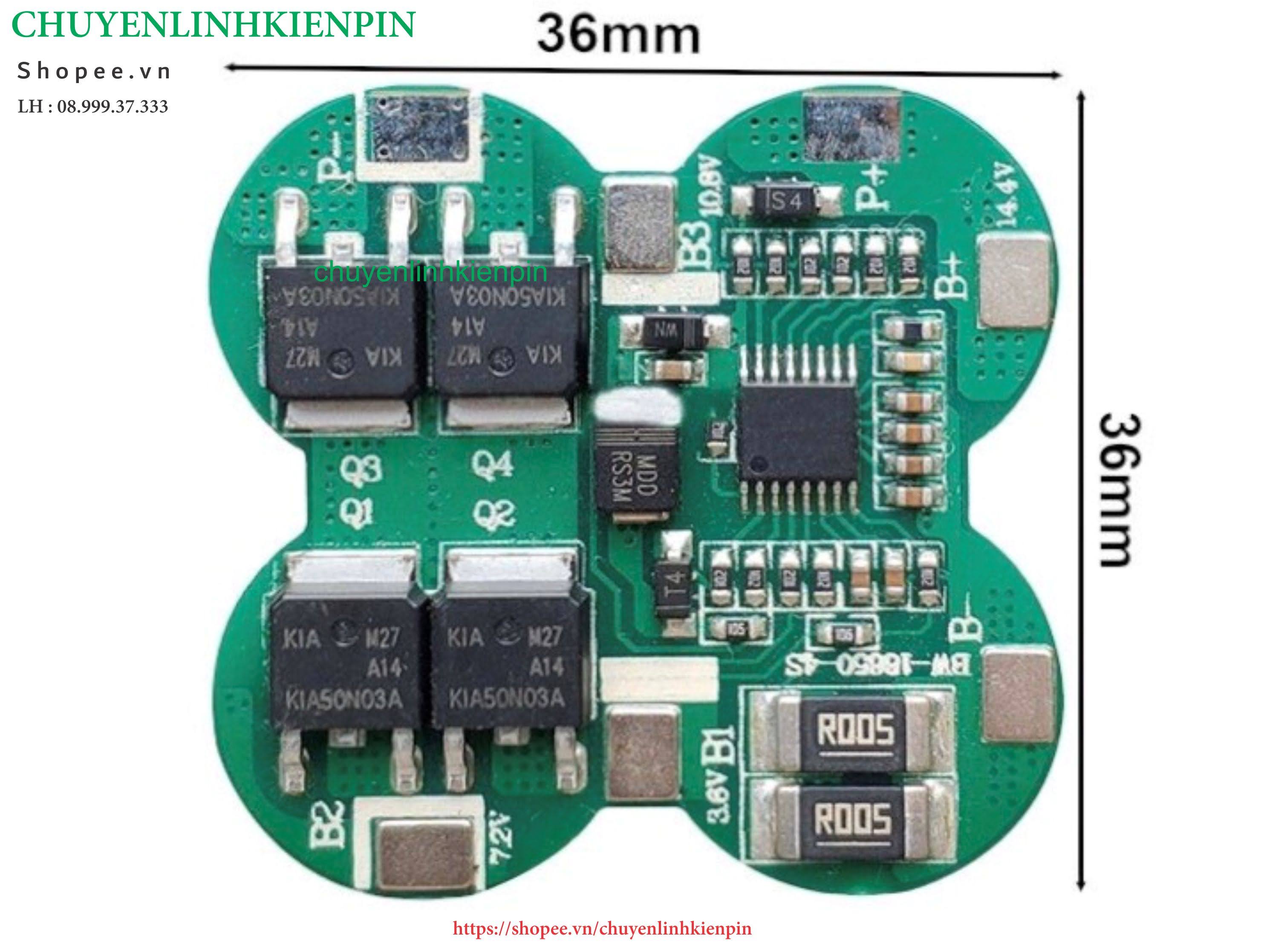 Mạch 4S 14V - 20A bảo vệ pin Li-ion 3.7V ( BL64_41 )