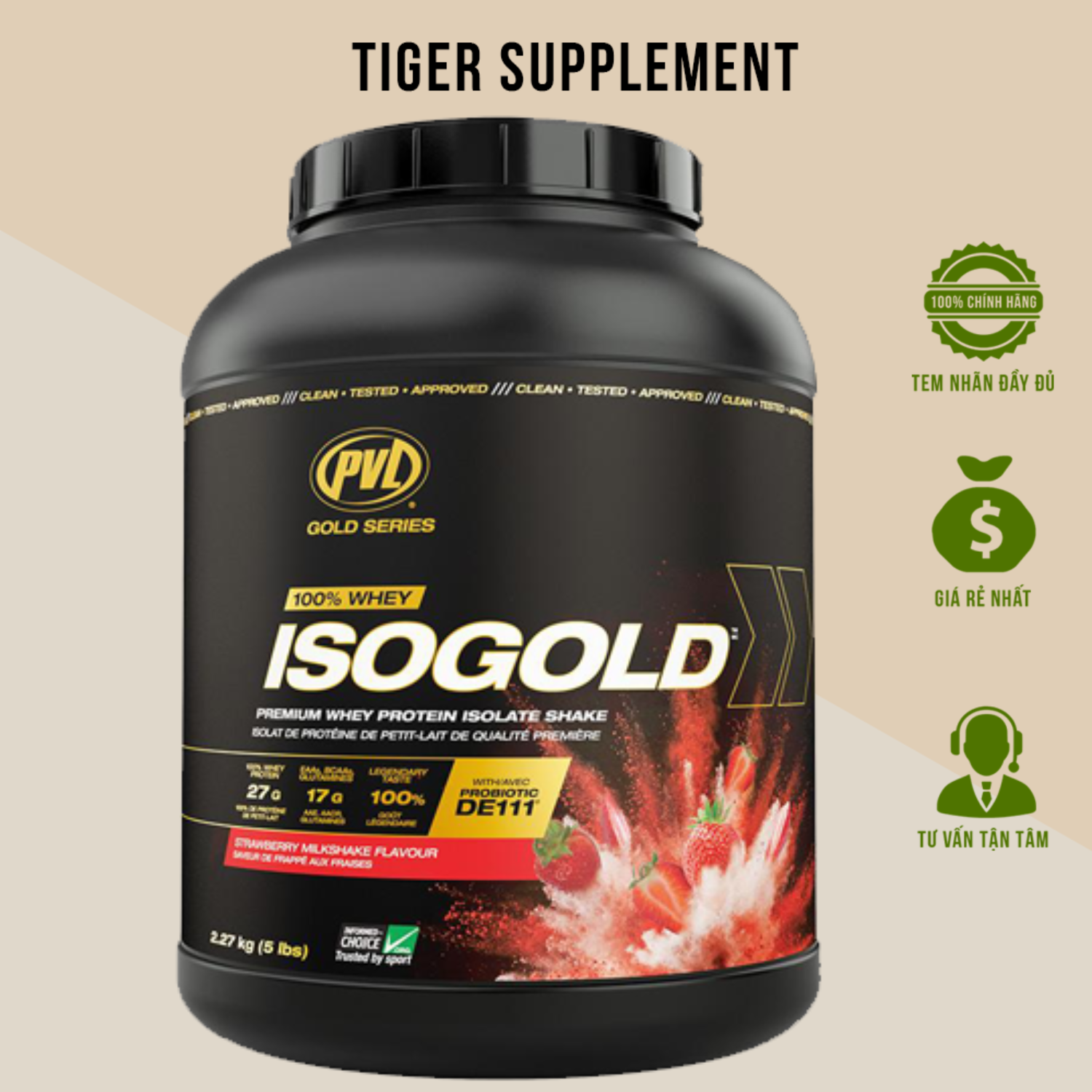 Iso Gold PVL 5lbs - Sữa tăng cơ siêu tinh khiết