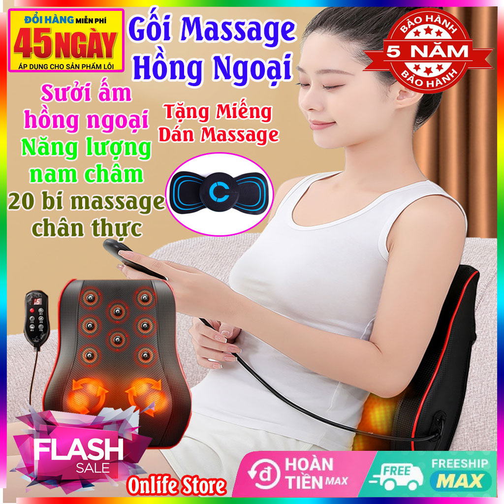 Gối massage cổ vai gáy gối massage hồng ngoại trang bị trong máy chuyển ...