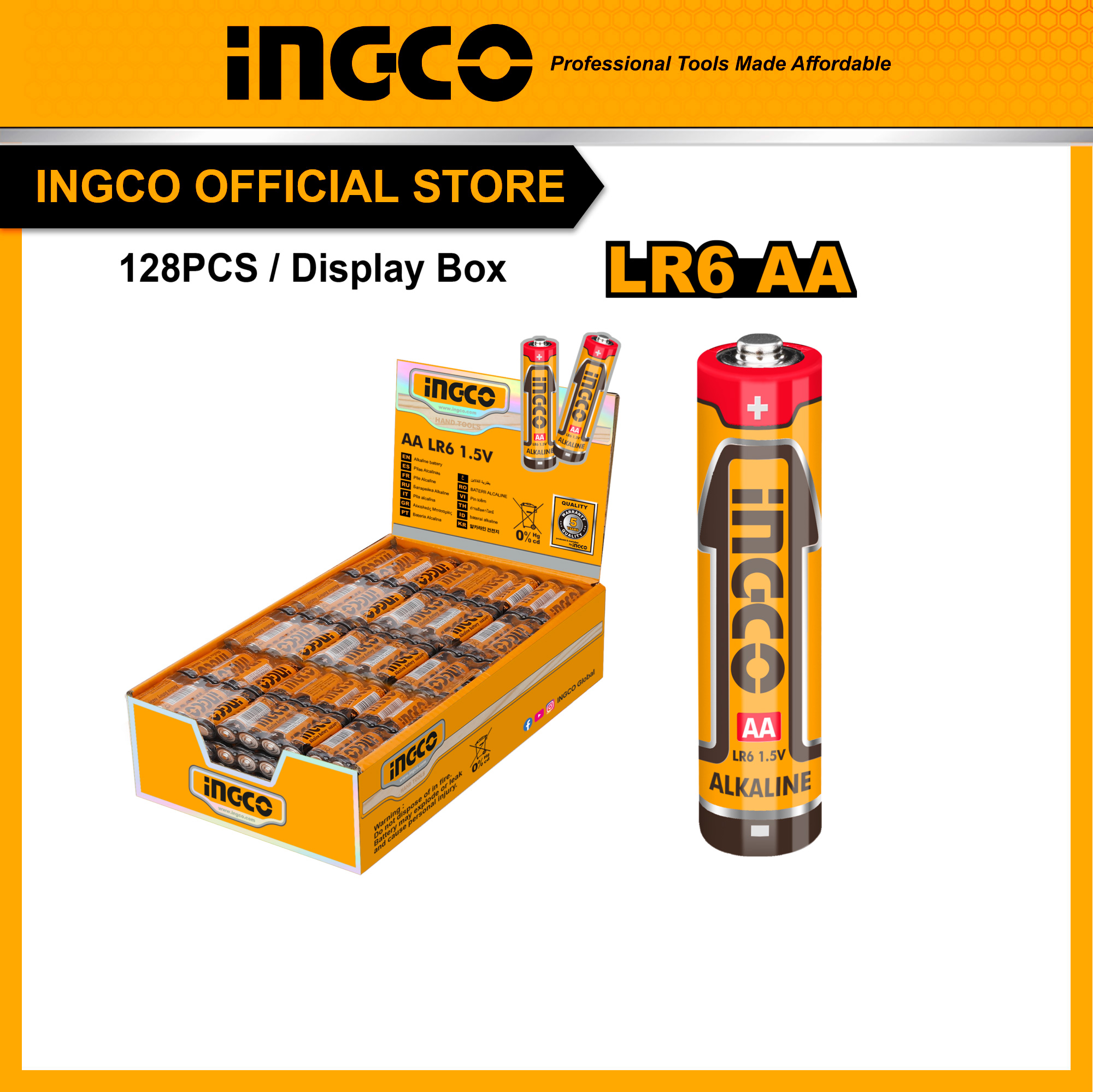 Pin tiểu cao cấp INGCO 1.5V 3AAA HAB3A01 / 2AA HAB2A01 pin chính hãng