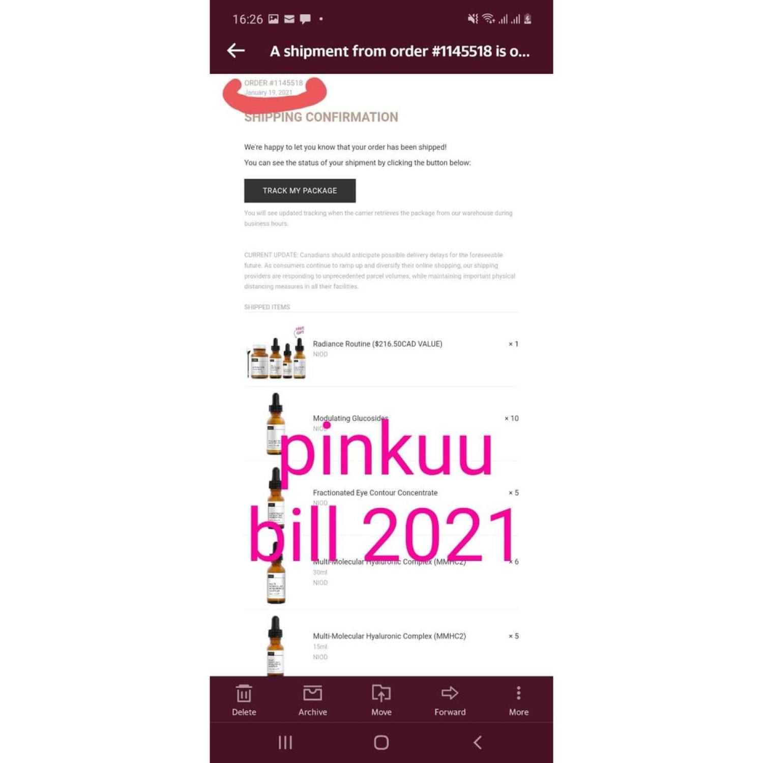 bill Canada Niod serum phục hồi da Modulating Glucosides
