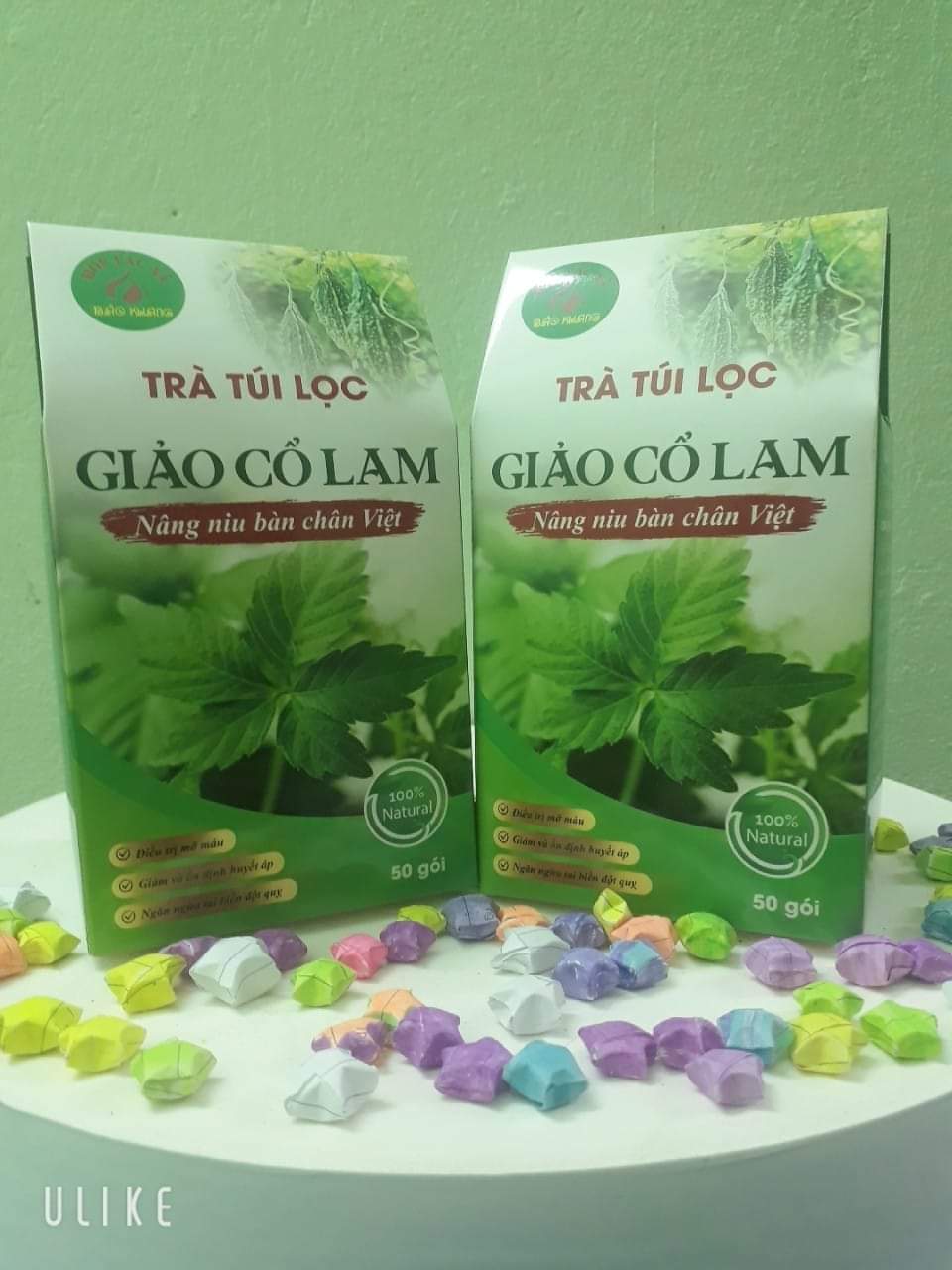 80 gói trà giảo cổ lam túi lọc, trà giảo cổ lam, ổn định huyết áp, giảm mỡ máu, phòng và hỗ trợ xơ vữa mạch máu, bình ổn huyết áp