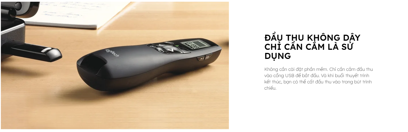 Logitech R800 LCD display pen, USB 2.4 GHz connection range 30m-3 years warranty