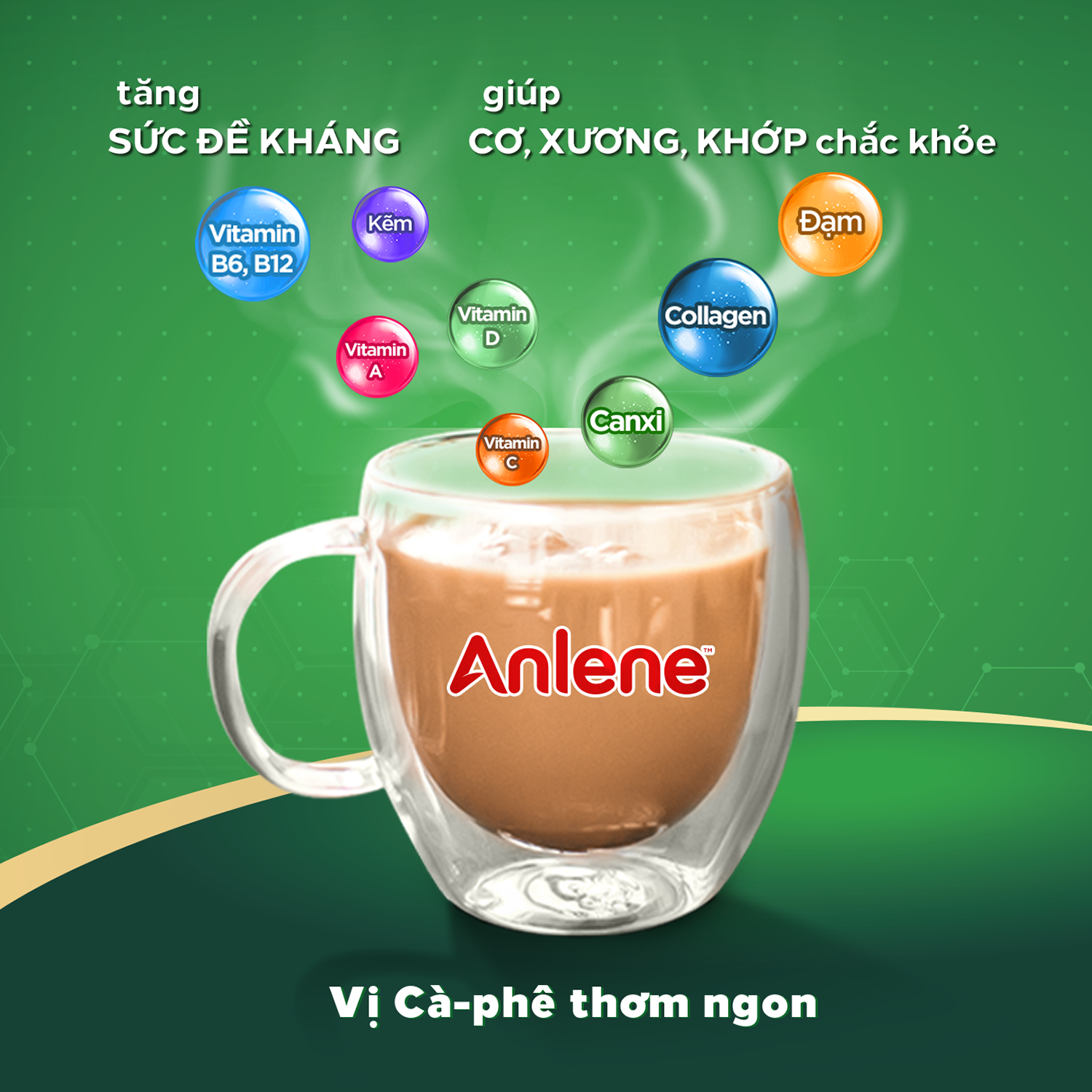 [up to 16% Off up to 175K for Orders from 800K][Freeship 0Vnd Nationwide] Combo of 4 Anlene Coffee Flavored Powdered Milk in Convenient Packets (8 Packs X 35g)