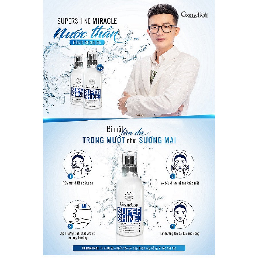 Nước Thần Căng Bóng Da Cosmeheal Super Shine Miracle (130ml)