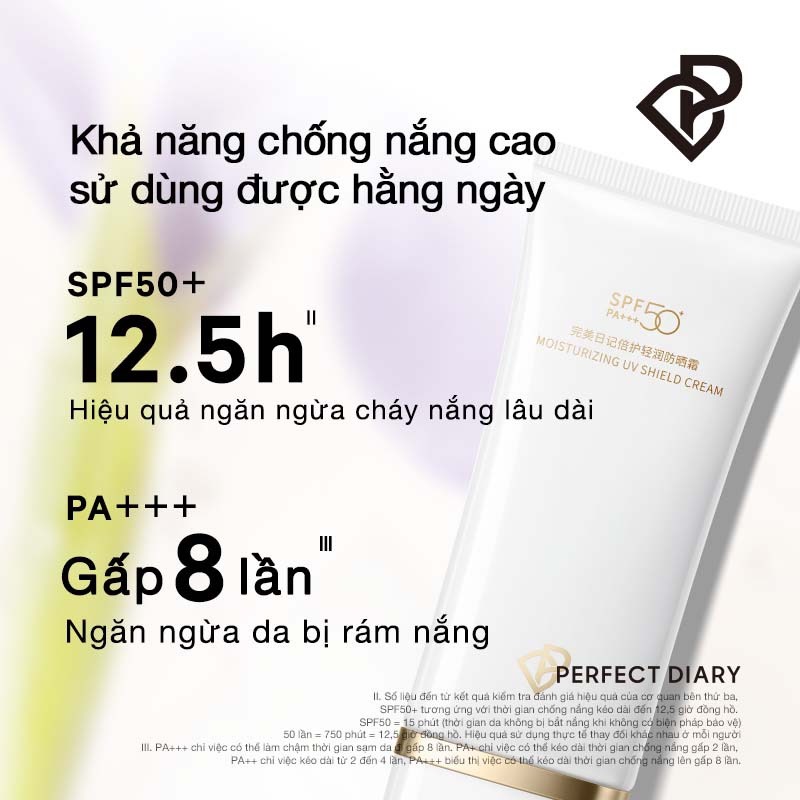 [DEAL XỊN TẾT 2024] Kem Chống Nắng Dưỡng Ẩm PERFECT DIARY SPF50+ PA+++ Dung Tích 60ML