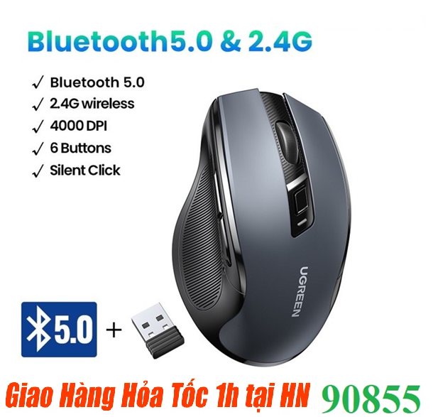 Chuột bluetooth 5.0 ugreen 90855 - hàng chính hãng bh 18 tháng