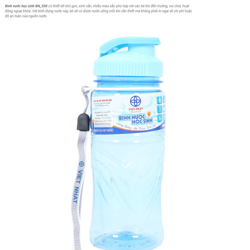 Combo 2 Bình Đựng Nước Học Sinh, Đi Thể Thao 550ml