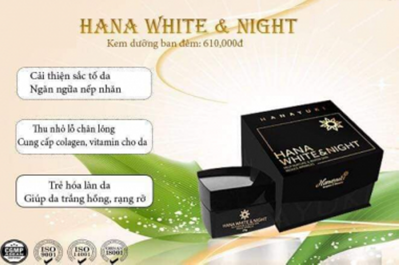 Kem Dưỡng Trắng Da Ban Đêm Hanayuki White & Night