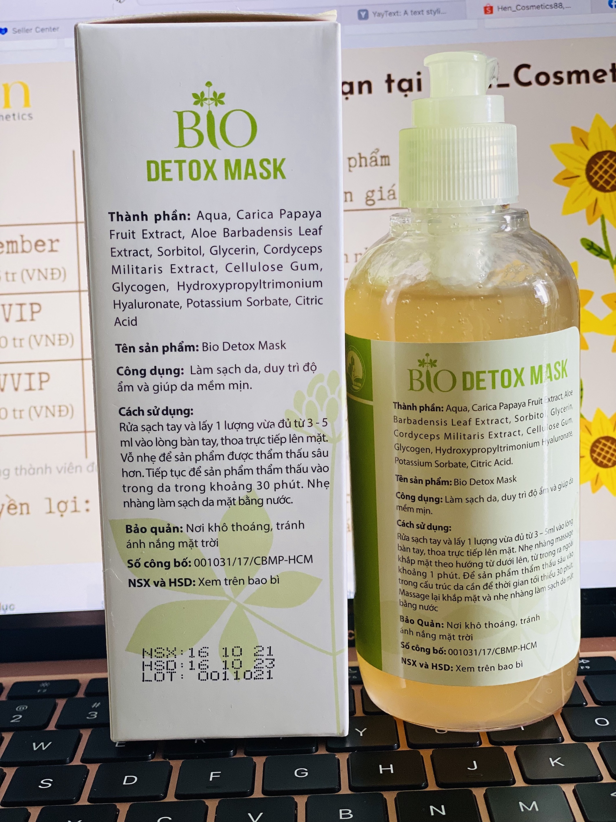 [HCM]BIO DETOX MASK - MẶT NẠ THẢI ĐỘC DA, LÀM SẠCH DA 250G [GENWORLD CHÍNH HÃNG]