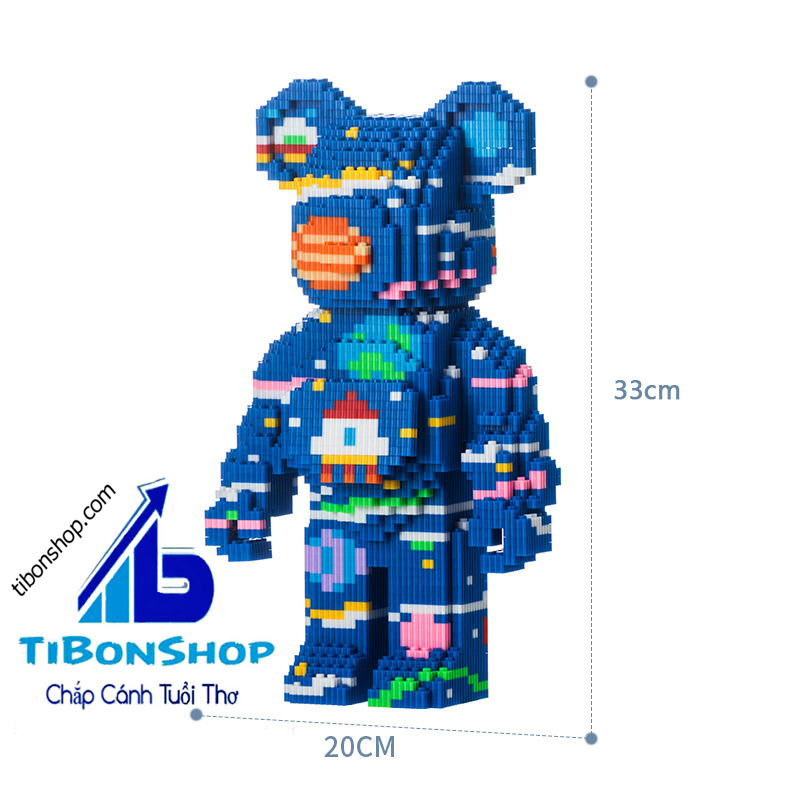 Lego bearbrick cỡ lớn size 55cm, đồ chơi lắp ráp gấu bearbrick nhiều mẫu