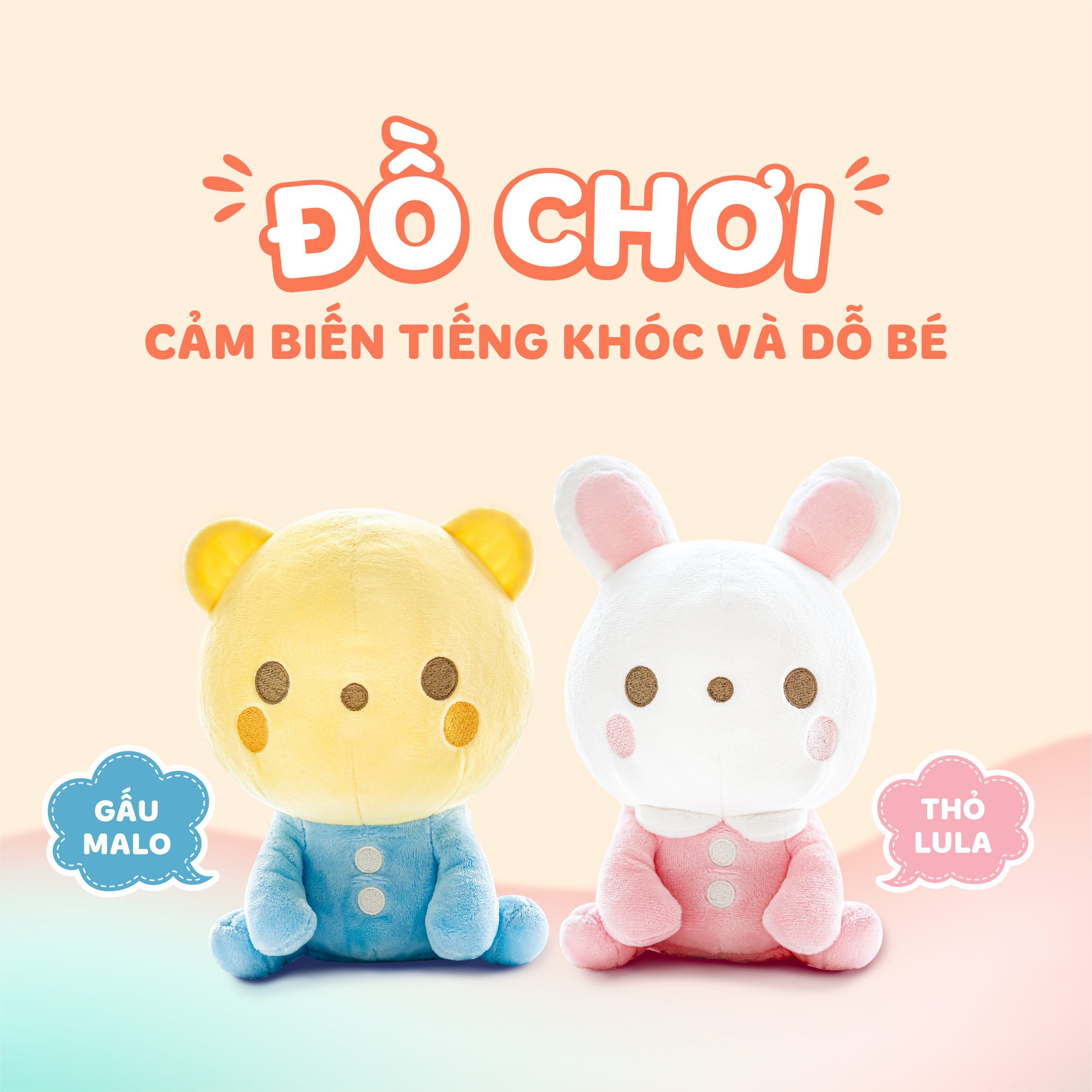 Gấu Malo cảm biến tiếng khóc và dỗ bé Combi
