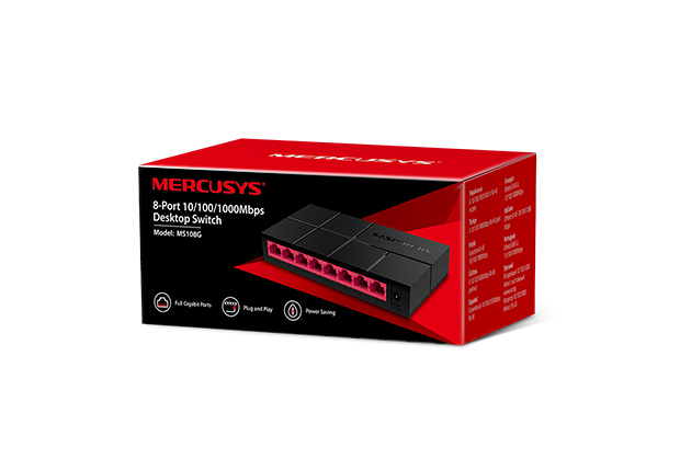 Bộ Chia Tín Hiệu Mercusys MS108G Switch Để Bàn 8 Cổng 10/100/1000Mbps