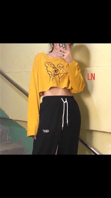 Áo croptop gấu Bye dài tay LNG1119