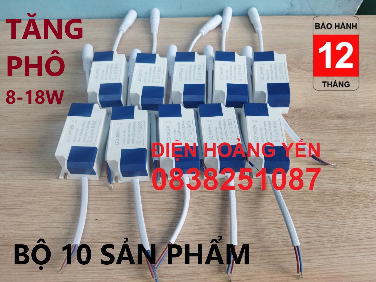[HCM]10 TĂNG PHÔ ĐÈN LED ÂM TRẦN 8-18W