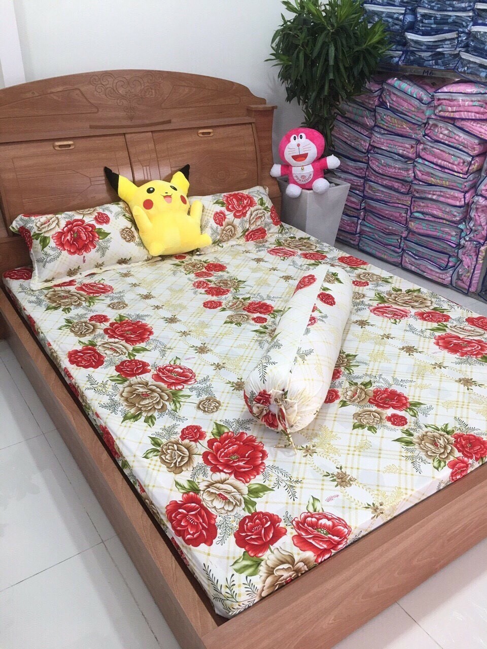 GA THUN HÀN QUỐC 4 MÓN(GA + 1 VỎ GỐI ÔM + 2 VỎ GỐI NẰM)