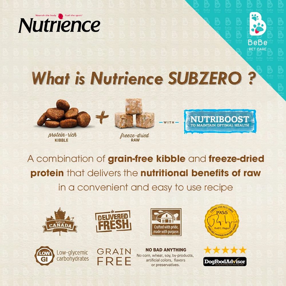 Hạt NUTRIENCE SubZero Fraser & Valley Cho Mèo (Gà Tây, Cá Hồi, Cá Trích, Cá Tuyết & Rau Củ Tự Nhiên)