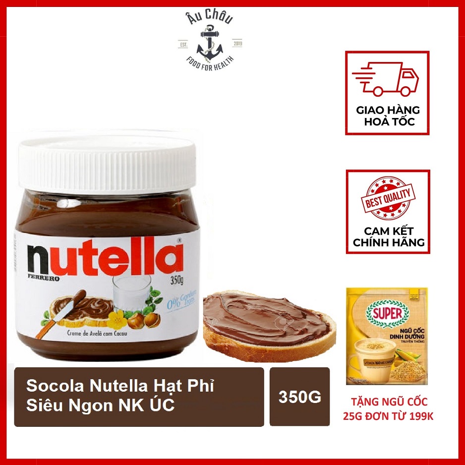 Nutella socola Úc hạt phỉ 350g phết sandwich