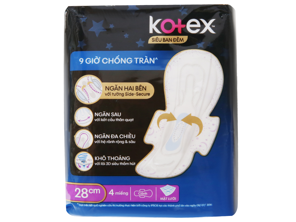 BĂNG VỆ SINH KOTEX SIÊU BAN ĐÊM 28CM 4 MIẾNG