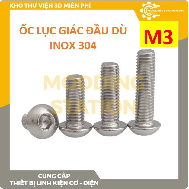 Hex socket button head screw sus 304 size m3mm