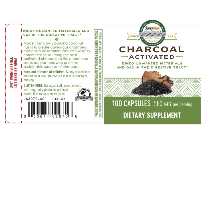 Thực phẩm Than Hoạt Tính Nature's way Activated Charcoal 100 Viên