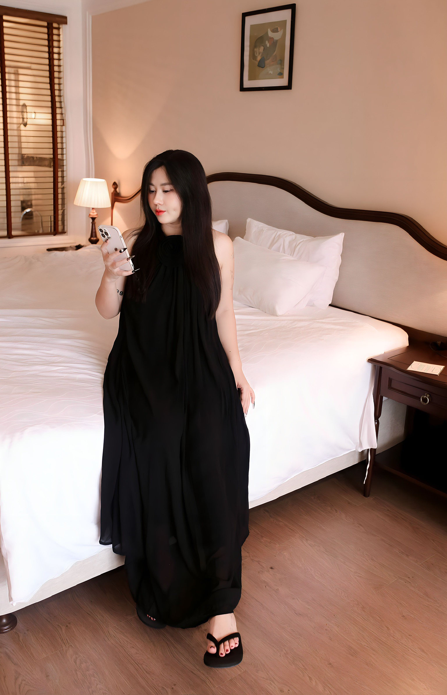 ĐẦM BIGSIZE MAXI ĐÍNH HOA CỔ D270 (TÁO ĐỎ BIGSIZE 55-90KG) 🍎🍎🍎