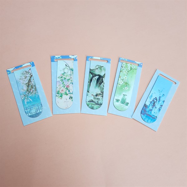 [HCM]Combo 5 Bookmark Nam Châm Đánh Dấu Sách - Phong Cảnh Cổ Trang (Mẫu Ngẫu Nhiên)