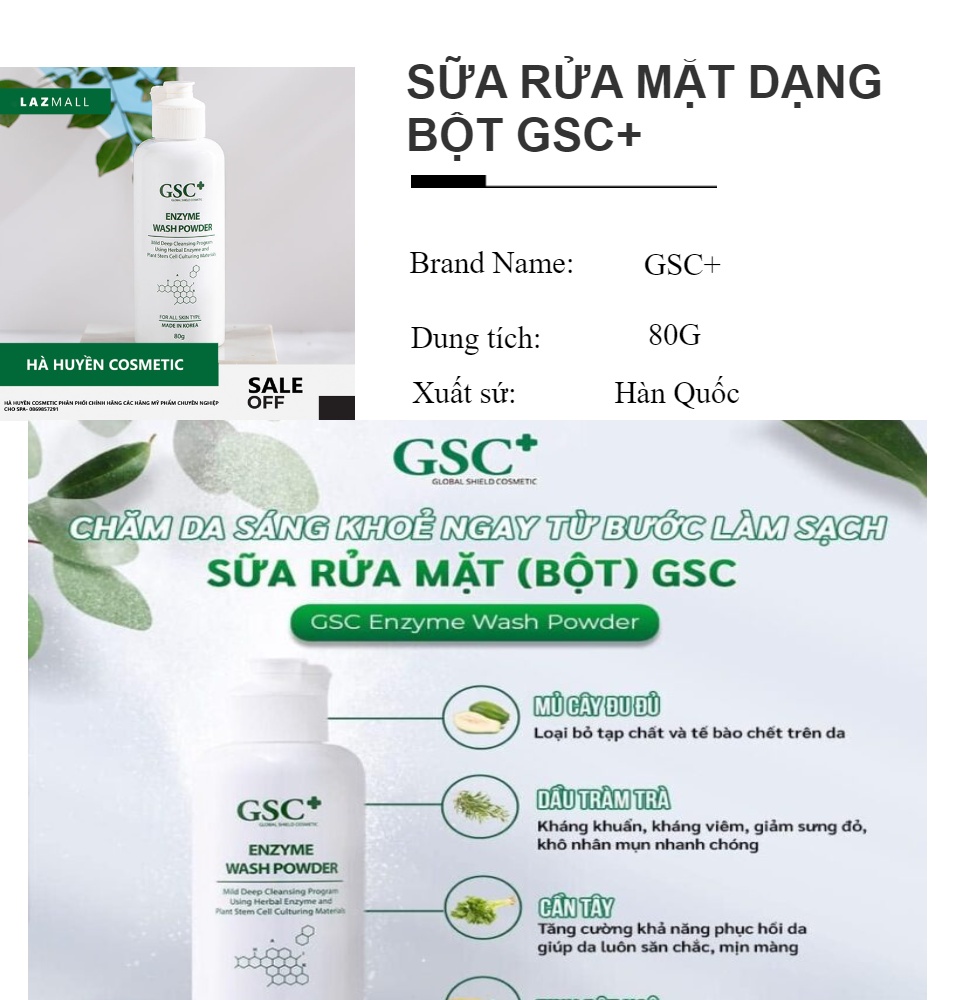 Sữa Rửa Mặt Bột GSC Enzyme Wash Powder