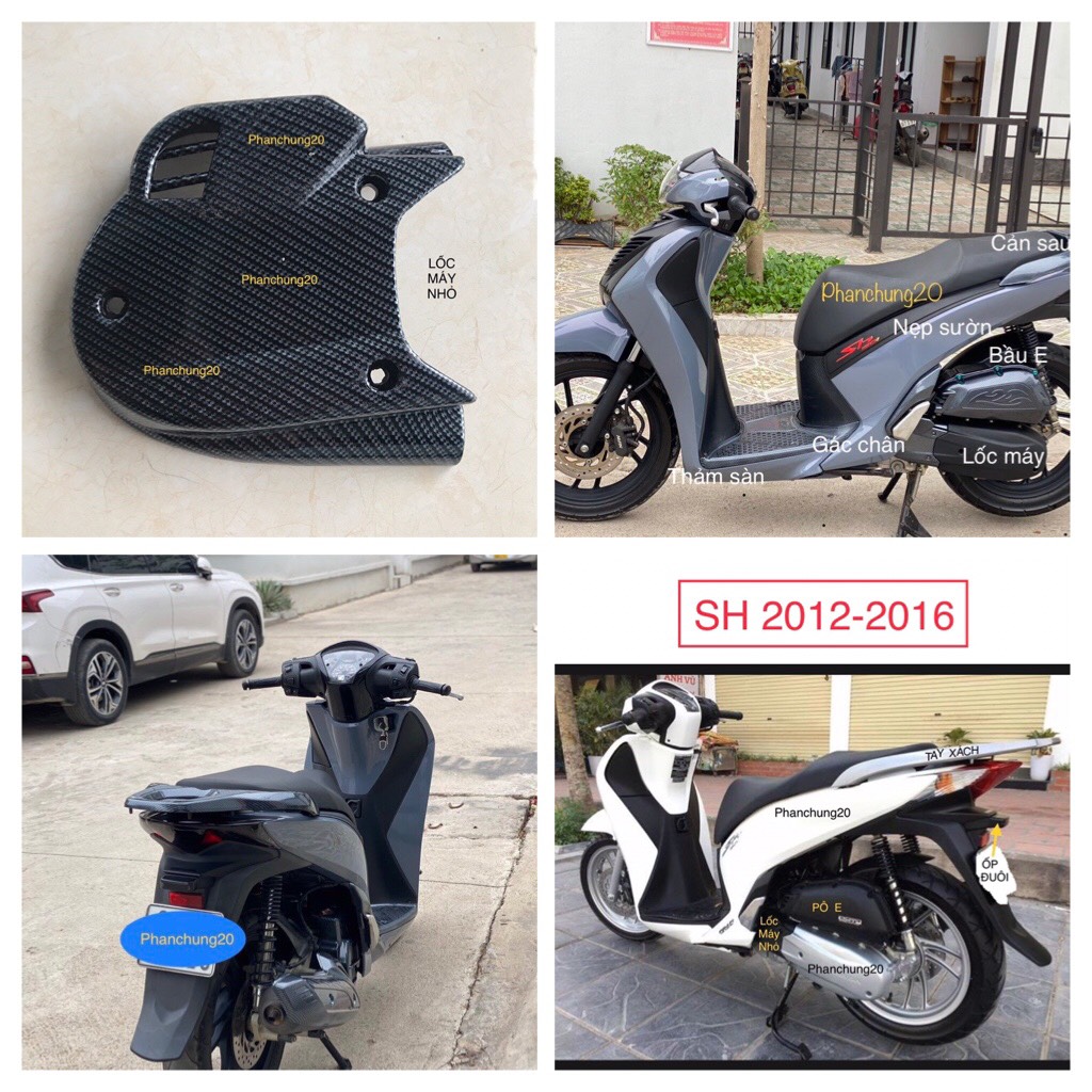 Ốp lốc máy nhỏ dùng cho đời xe sh 2012 2013 2014 2015 2016 cacbon