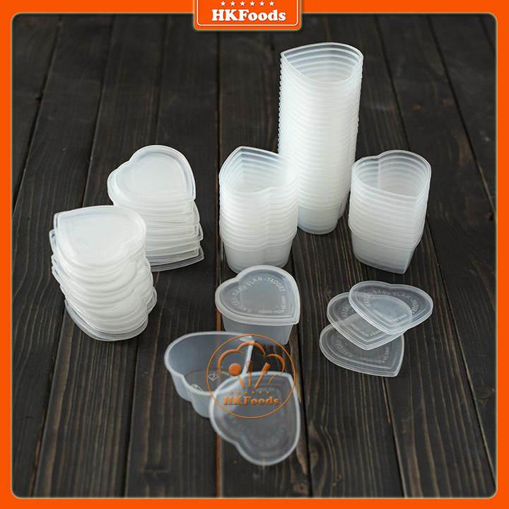 Bộ 50 Hộp Làm Bánh Flan Hình Trái Tim Loại Đẹp