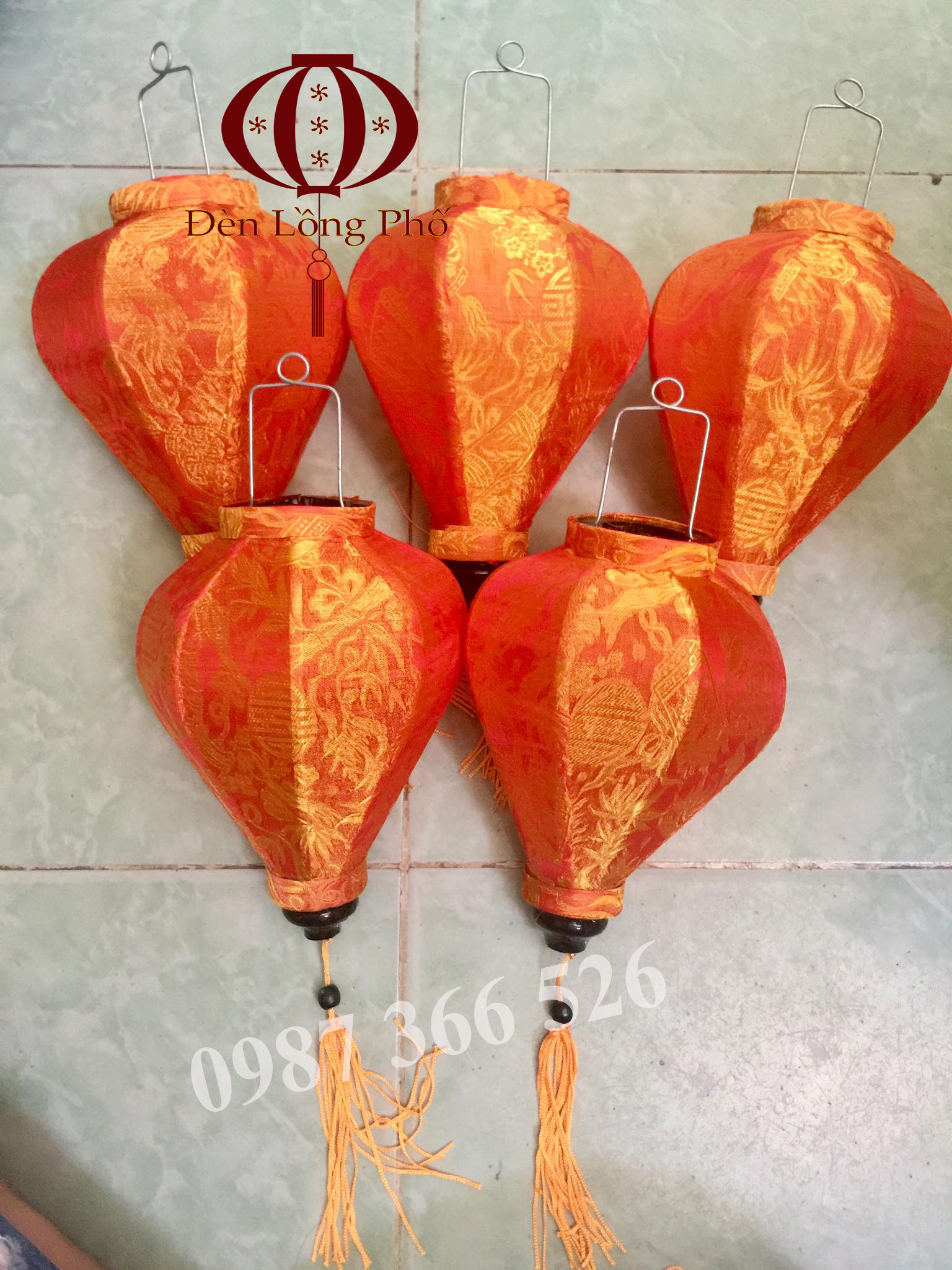 Combo 10 đèn lồng Hội An 20 cm đủ màu