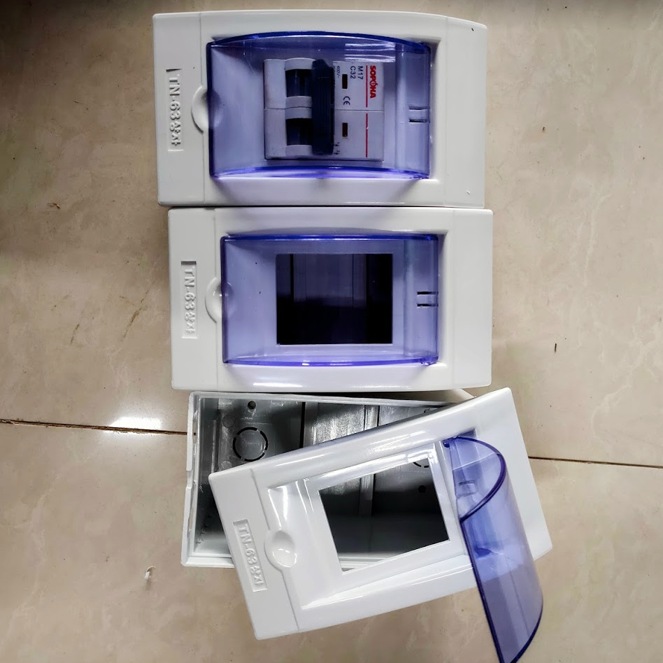 Hộp nổi đựng MCB, CB tép 2P có nắp đậy TyeJun
