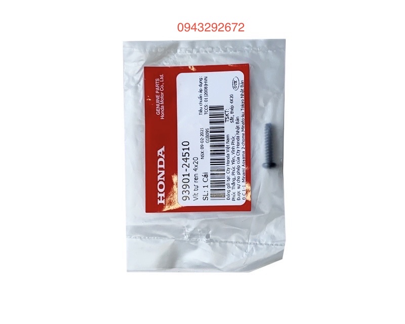 Vít tự ren 4x20 Wave 100 Honda ( 9390124510 )