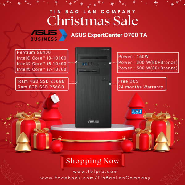 Máy tính để bàn ASUS D700TA INTEL I5-10400/8GB/256G PCIE SSD/ KB&MS/300W (80+ Bronze)